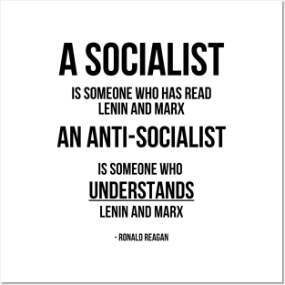 Reagan Anti-Socialism Quote Light Posters and Art